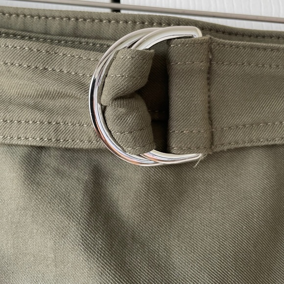 Ann Taylor Mini Belted Military Green Skirt - Picture 3 of 5